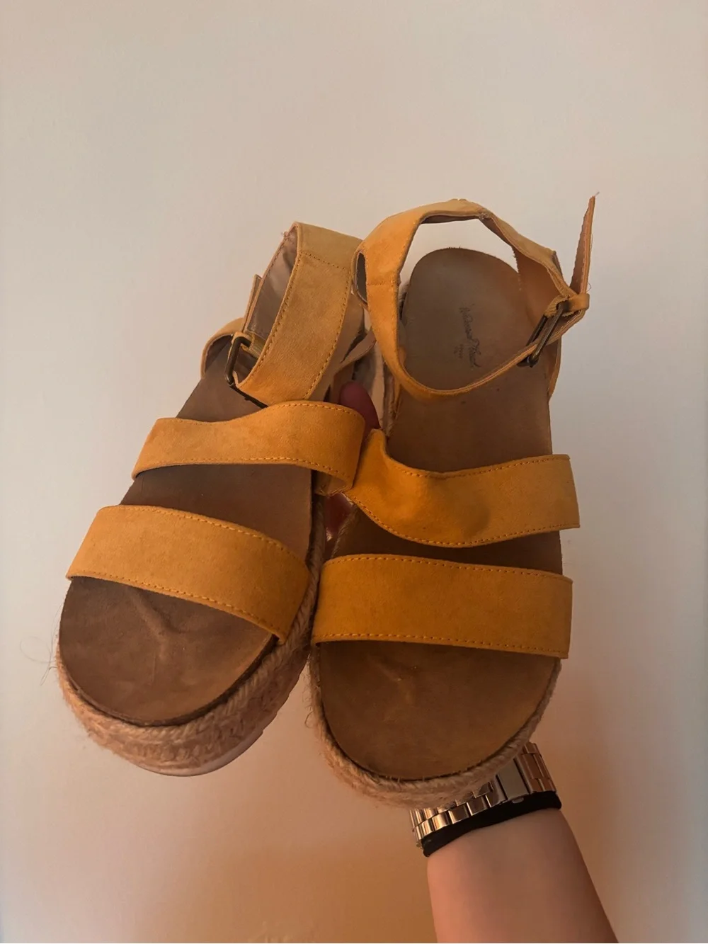 Universal Thread Yellow Strappy Espadrille Platform Sandals